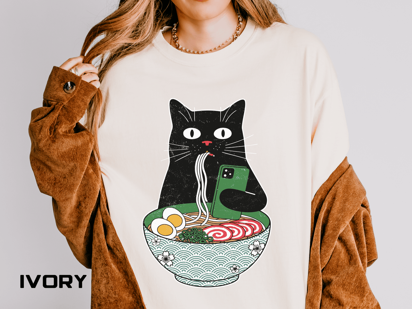 Black Cat Ramen Shirt Comfort Colors Tee, Funny Cat Lover Graphic Shirt, Introvert Cat Eating Noodles Tee, Japanese Foodie Gift