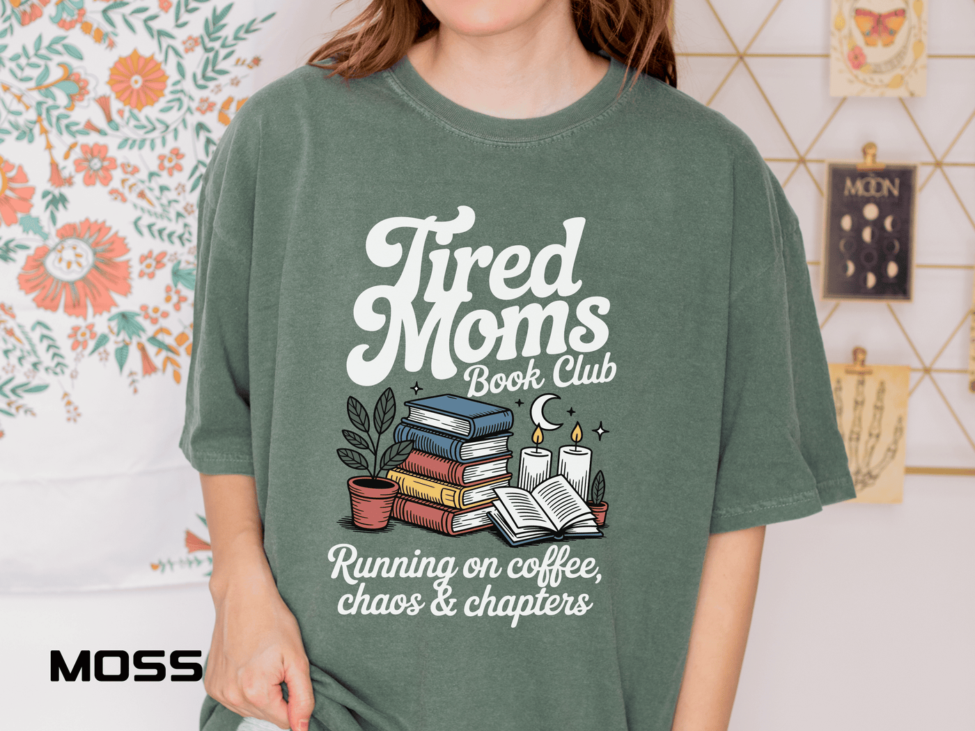 Comfort Colors Tired Moms Book Club Shirt, Book Lover Mom Tee, Reading Mom Shirt, Coffee and Books Graphic Tee, Booktok Gift