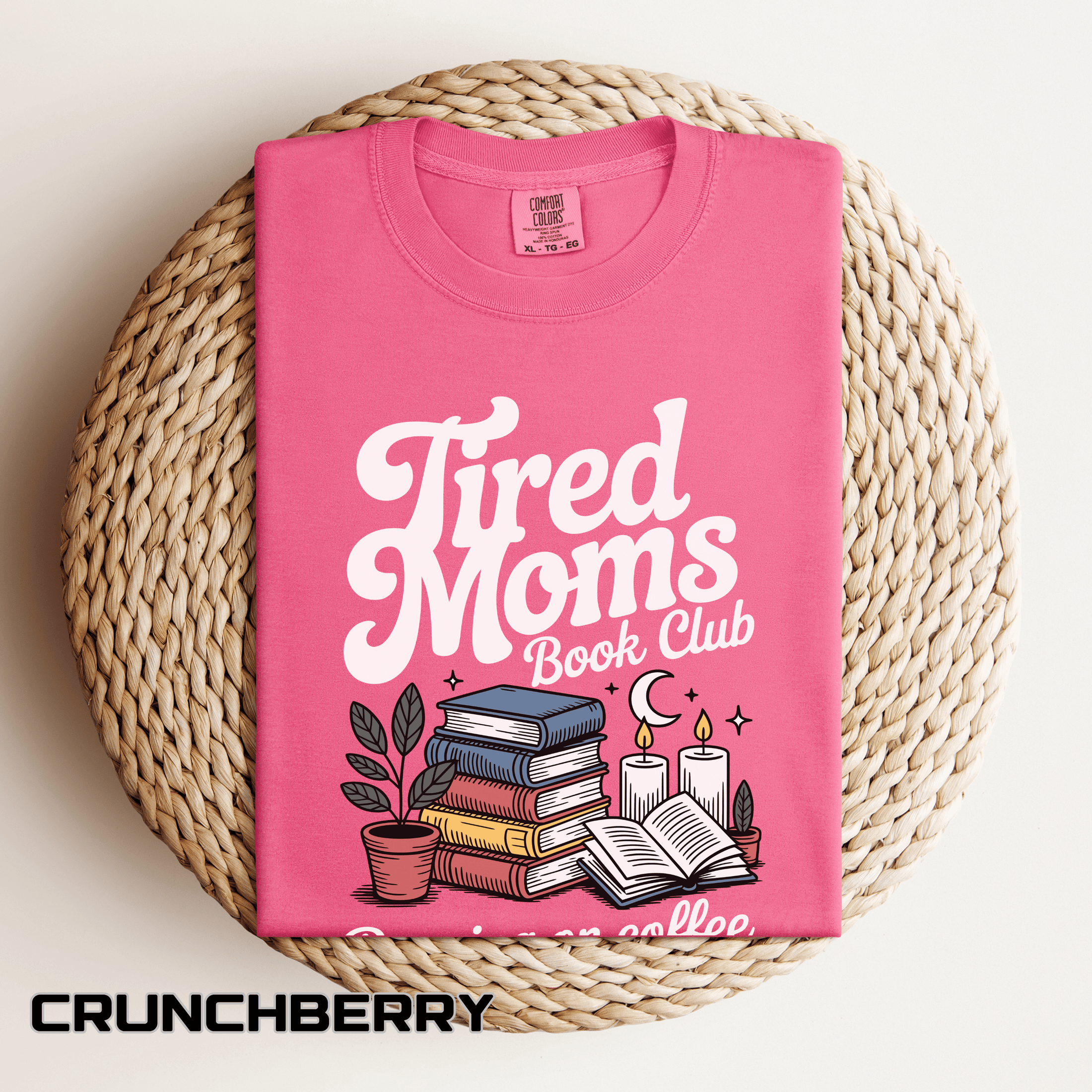 Comfort Colors Tired Moms Book Club Shirt, Book Lover Mom Tee, Reading Mom Shirt, Coffee and Books Graphic Tee, Booktok Gift