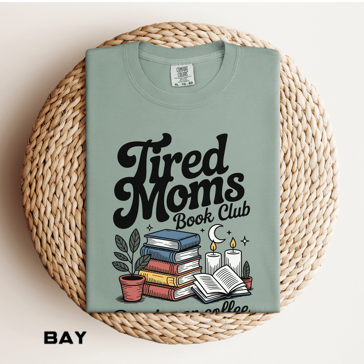 Comfort Colors Tired Moms Book Club Shirt, Book Lover Mom Tee, Reading Mom Shirt, Coffee and Books Graphic Tee, Booktok Gift