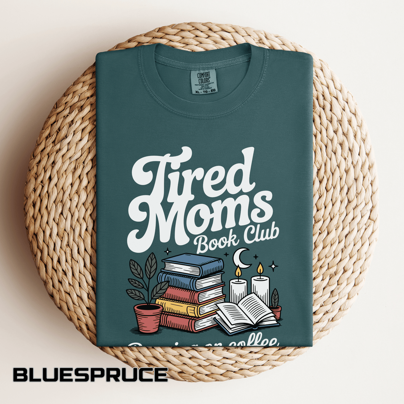Comfort Colors Tired Moms Book Club Shirt, Book Lover Mom Tee, Reading Mom Shirt, Coffee and Books Graphic Tee, Booktok Gift
