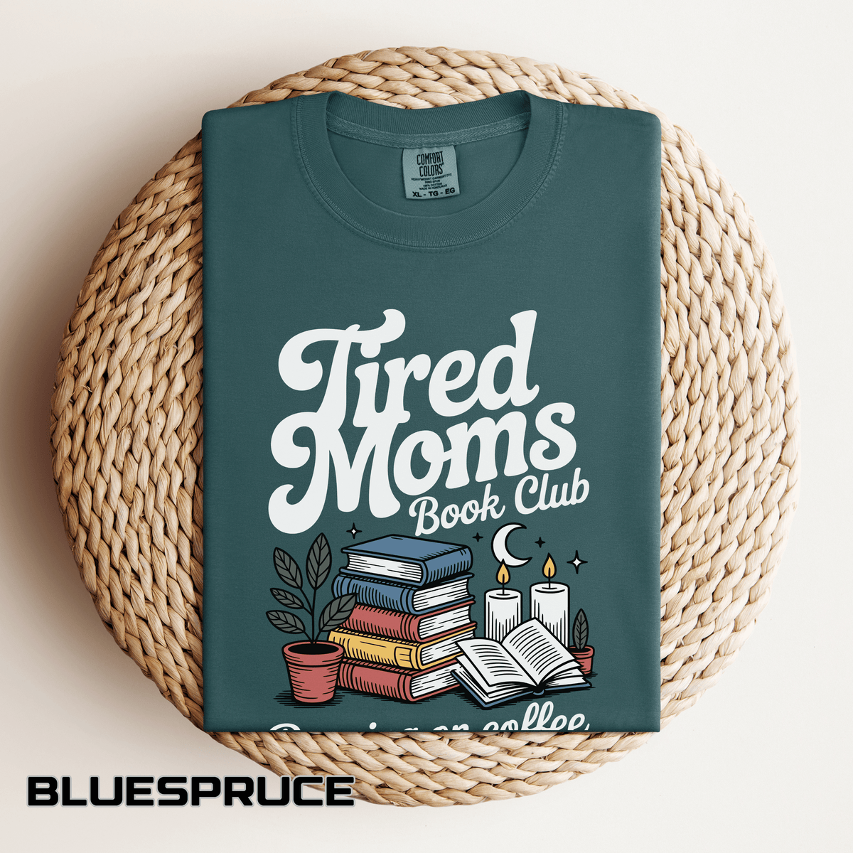Comfort Colors Tired Moms Book Club Shirt, Book Lover Mom Tee, Reading Mom Shirt, Coffee and Books Graphic Tee, Booktok Gift
