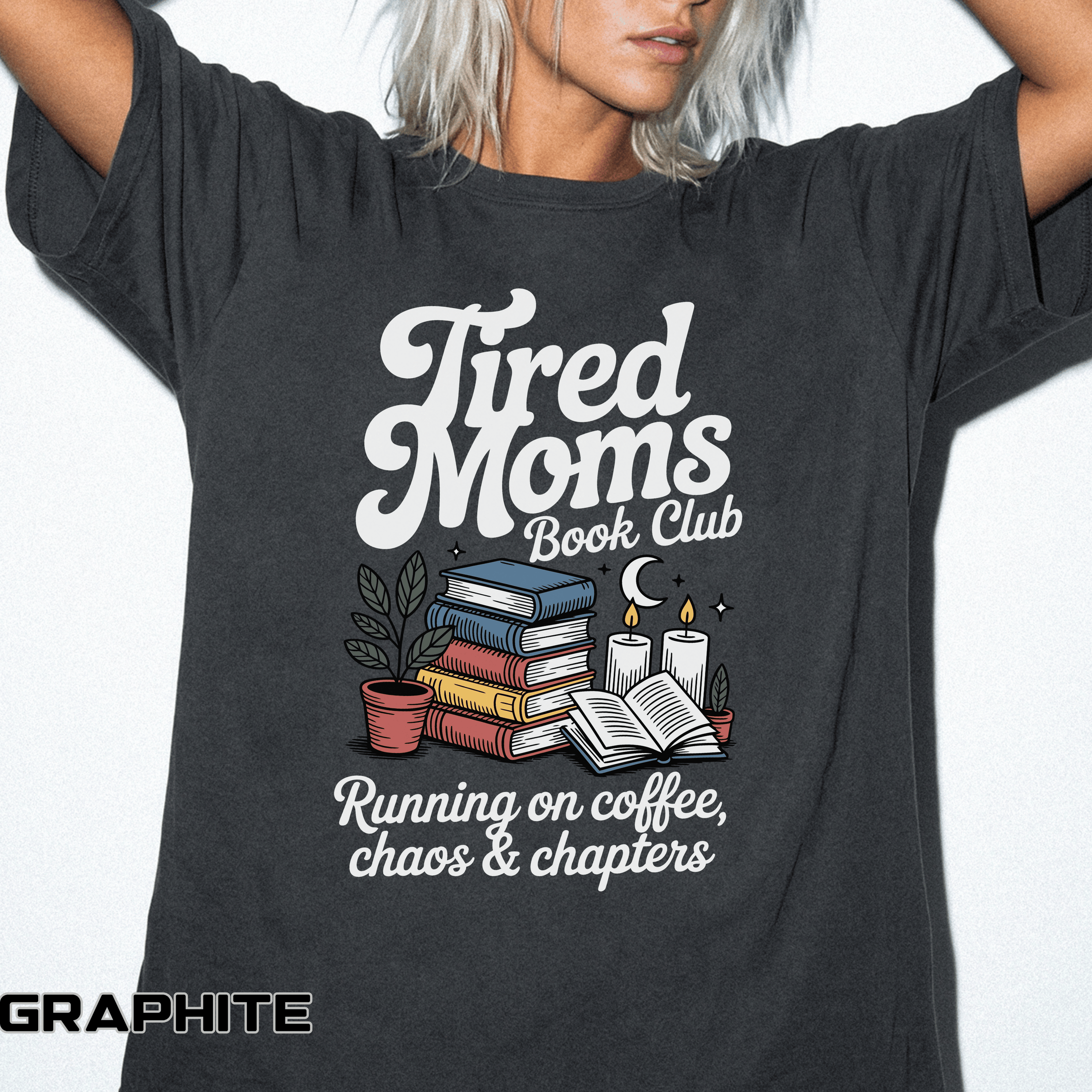 Comfort Colors Tired Moms Book Club Shirt, Book Lover Mom Tee, Reading Mom Shirt, Coffee and Books Graphic Tee, Booktok Gift