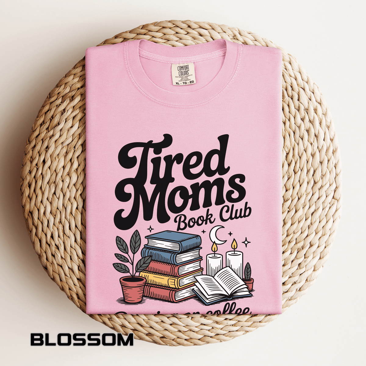 Comfort Colors Tired Moms Book Club Shirt, Book Lover Mom Tee, Reading Mom Shirt, Coffee and Books Graphic Tee, Booktok Gift