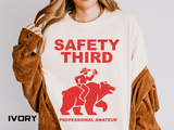 Comfort Colors Safety Third Shirt, Funny Blue Collar Worker Tee, Construction Humor Shirt, Tradesman Gift, Professional Amateur Graphic Tee