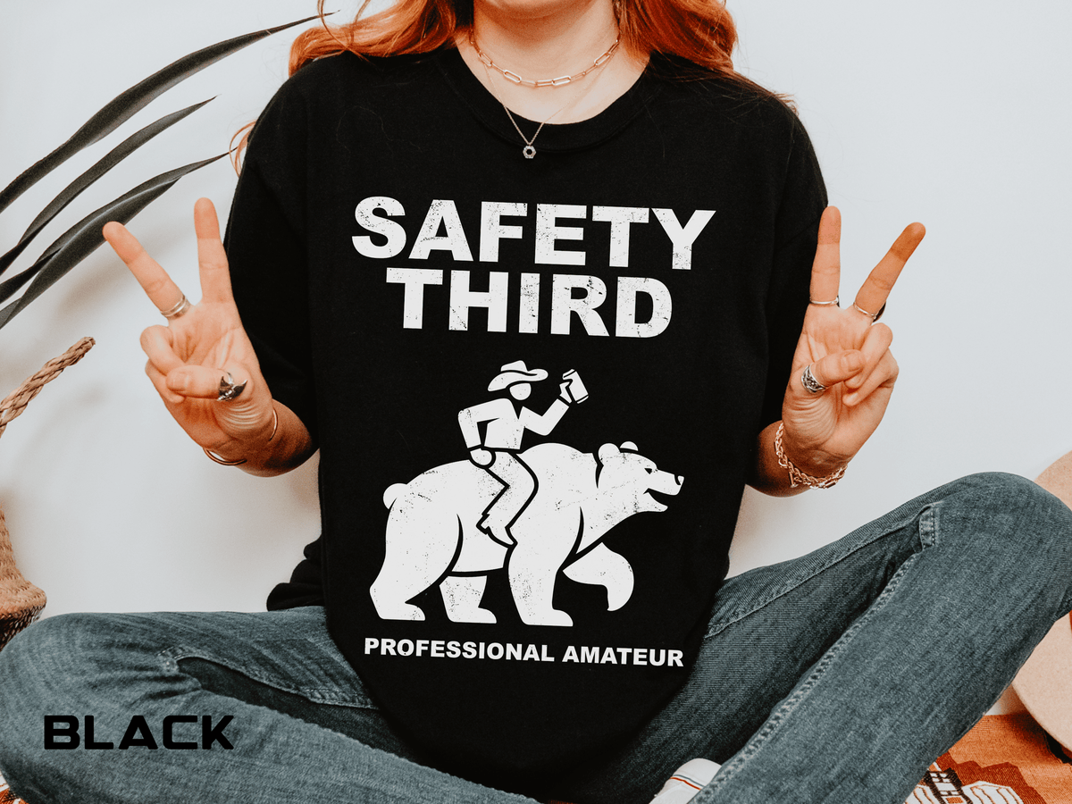 Comfort Colors Safety Third Shirt, Funny Blue Collar Worker Tee, Construction Humor Shirt, Tradesman Gift, Professional Amateur Graphic Tee