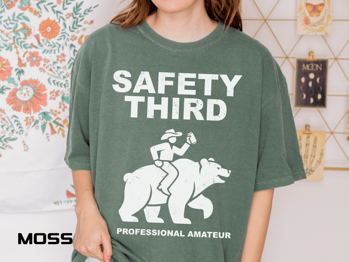 Comfort Colors Safety Third Shirt, Funny Blue Collar Worker Tee, Construction Humor Shirt, Tradesman Gift, Professional Amateur Graphic Tee