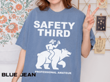 Comfort Colors Safety Third Shirt, Funny Blue Collar Worker Tee, Construction Humor Shirt, Tradesman Gift, Professional Amateur Graphic Tee