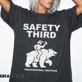 Comfort Colors Safety Third Shirt, Funny Blue Collar Worker Tee, Construction Humor Shirt, Tradesman Gift, Professional Amateur Graphic Tee