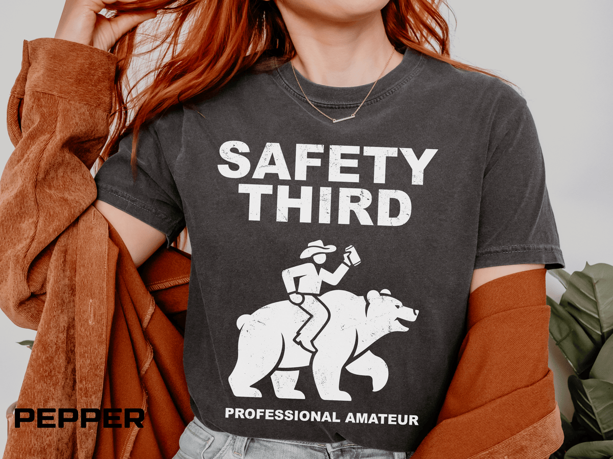 Comfort Colors Safety Third Shirt, Funny Blue Collar Worker Tee, Construction Humor Shirt, Tradesman Gift, Professional Amateur Graphic Tee