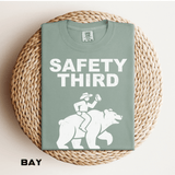 Comfort Colors Safety Third Shirt, Funny Blue Collar Worker Tee, Construction Humor Shirt, Tradesman Gift, Professional Amateur Graphic Tee