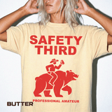 Comfort Colors Safety Third Shirt, Funny Blue Collar Worker Tee, Construction Humor Shirt, Tradesman Gift, Professional Amateur Graphic Tee