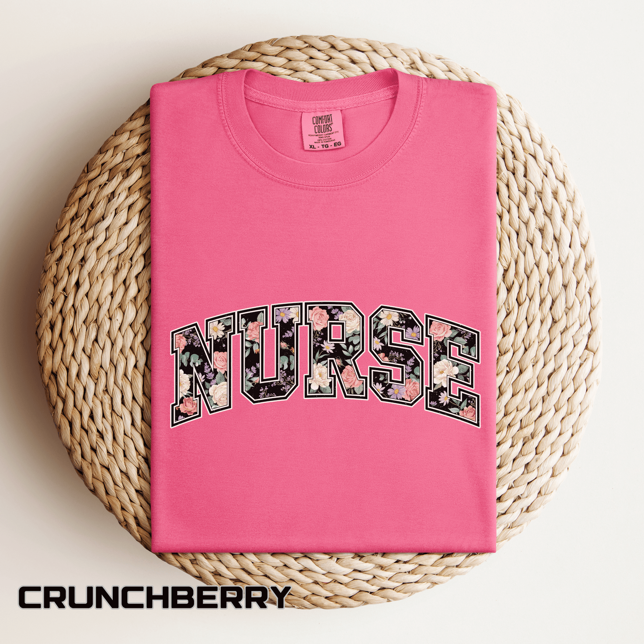 Comfort Colors Nurse Floral Shirt, Nurse Appreciation Gift, Registered Nurse Tee, Healthcare Worker Shirt, Nursing School Graduate Gift