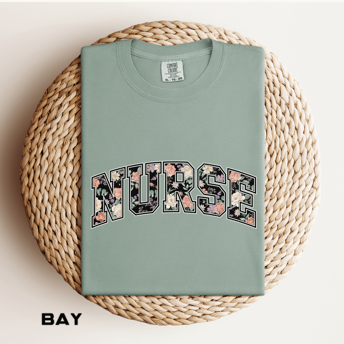 Comfort Colors Nurse Floral Shirt, Nurse Appreciation Gift, Registered Nurse Tee, Healthcare Worker Shirt, Nursing School Graduate Gift