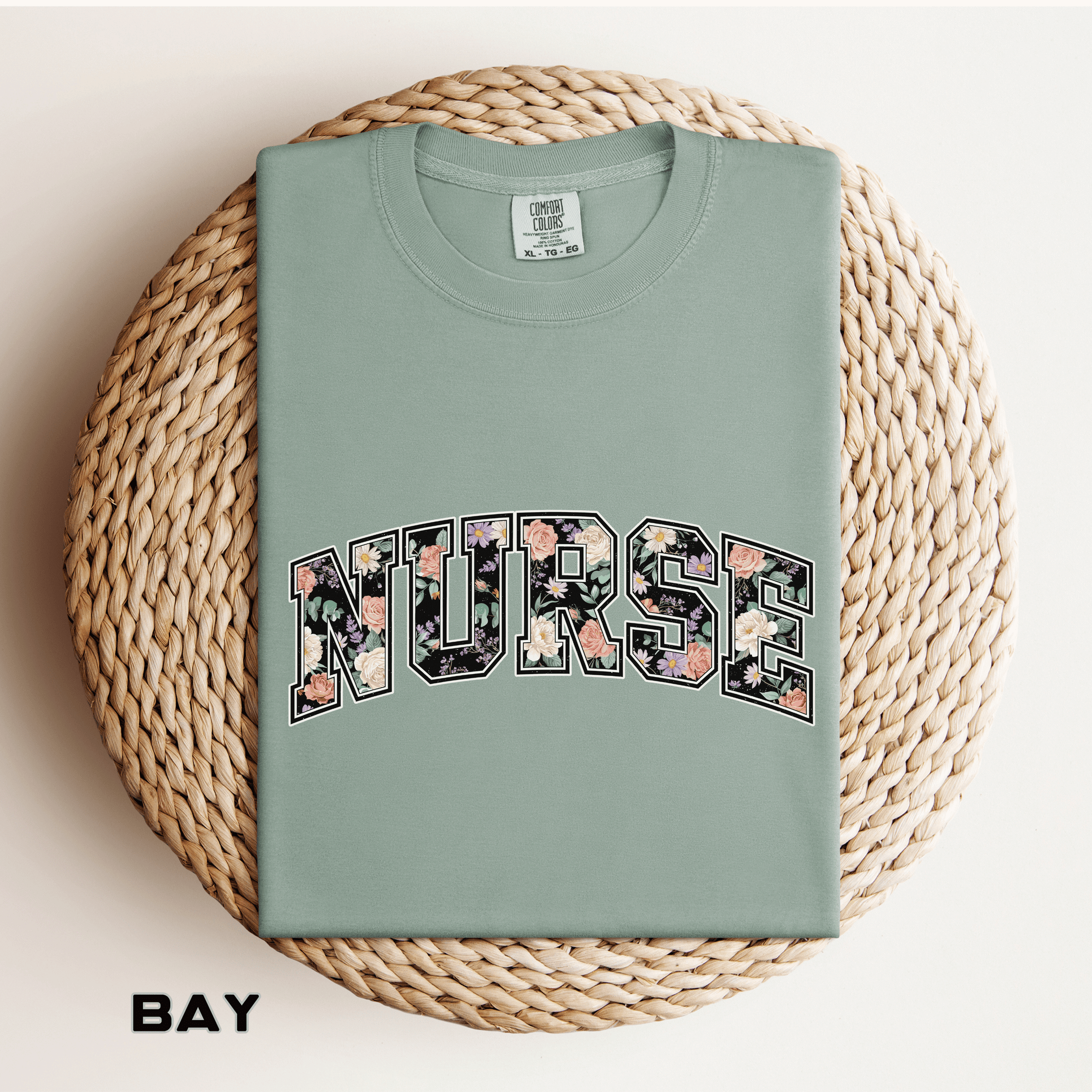 Comfort Colors Nurse Floral Shirt, Nurse Appreciation Gift, Registered Nurse Tee, Healthcare Worker Shirt, Nursing School Graduate Gift