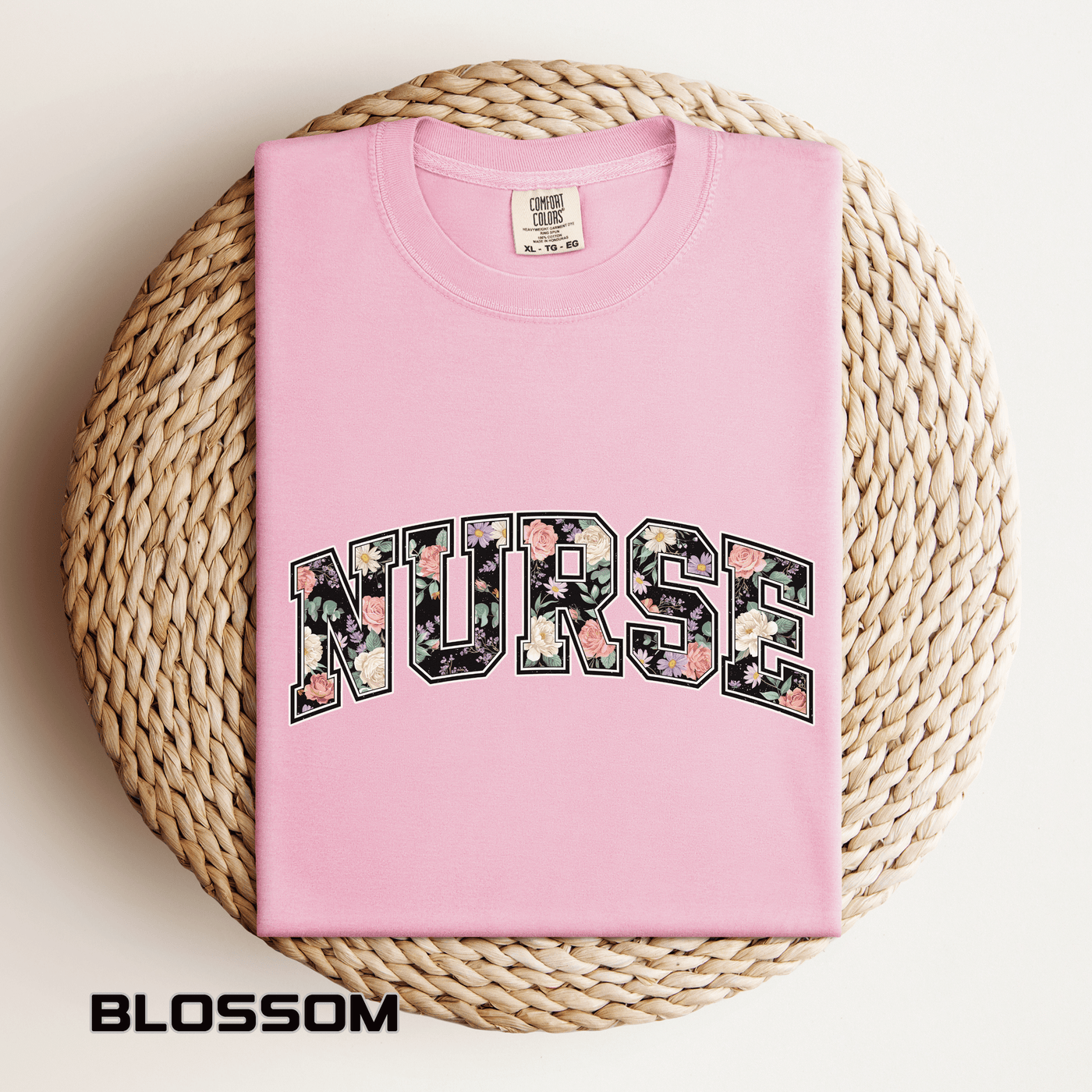 Comfort Colors Nurse Floral Shirt, Nurse Appreciation Gift, Registered Nurse Tee, Healthcare Worker Shirt, Nursing School Graduate Gift