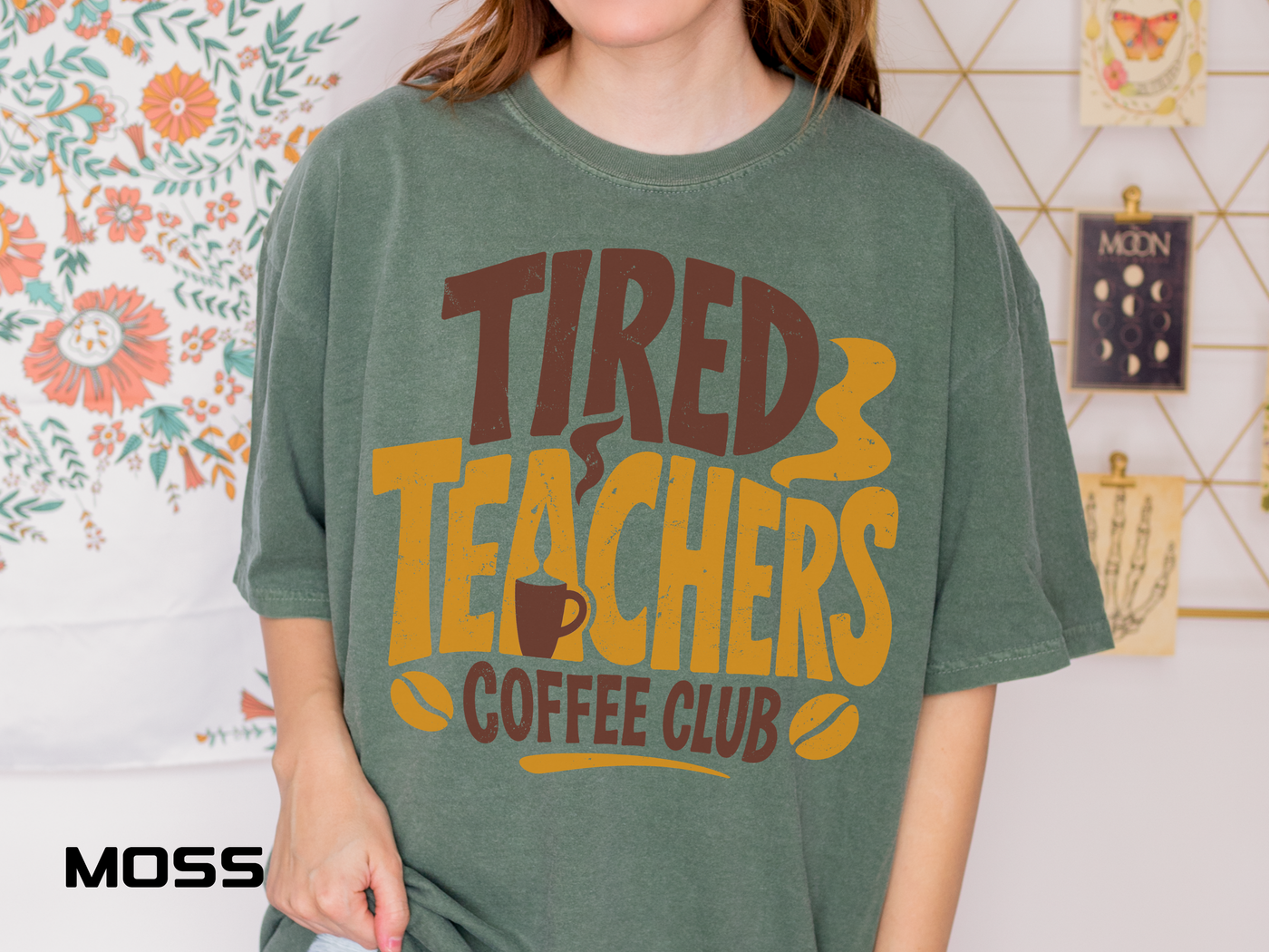 Funny Teacher Coffee Comfort Colors Shirt, Tired Teachers Coffee Club Tee, Teacher Appreciation Gift, Educator Graphic Shirt
