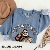 Keepin It Reel Comfort Colors Sweatshirt, Funny Fishing Sweatshirt, Bigfoot Fishing Shirt, Fisherman Gift for Men and Women