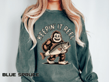 Keepin It Reel Comfort Colors Sweatshirt, Funny Fishing Sweatshirt, Bigfoot Fishing Shirt, Fisherman Gift for Men and Women