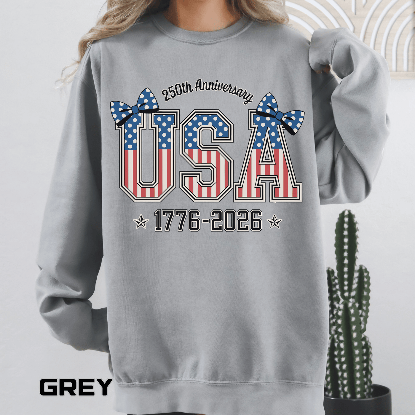 USA 250th Anniversary Comfort Colors Sweatshirt, Patriotic Bow Coquette Shirt, America 1776 2026 Sweatshirt, Fourth of July Gift