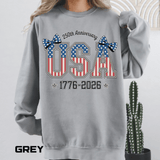 USA 250th Anniversary Comfort Colors Sweatshirt, Patriotic Bow Coquette Shirt, America 1776 2026 Sweatshirt, Fourth of July Gift