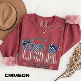 USA 250th Anniversary Comfort Colors Sweatshirt, Patriotic Bow Coquette Shirt, America 1776 2026 Sweatshirt, Fourth of July Gift