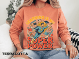 Teacher Comfort Colors Sweatshirt, Learning Is My Superpower Shirt, Elementary Teacher Gift, Classroom Sweatshirt for Educators
