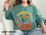 Teacher Comfort Colors Sweatshirt, Learning Is My Superpower Shirt, Elementary Teacher Gift, Classroom Sweatshirt for Educators