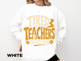 Tired Teachers Coffee Club Comfort Colors Sweatshirt, Funny Teacher Coffee Shirt, Educator Gift, Teacher Life Pullover