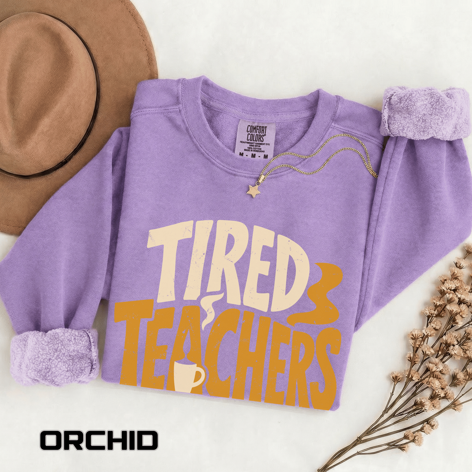 Tired Teachers Coffee Club Comfort Colors Sweatshirt, Funny Teacher Coffee Shirt, Educator Gift, Teacher Life Pullover
