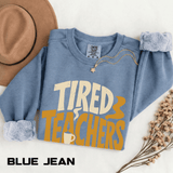 Tired Teachers Coffee Club Comfort Colors Sweatshirt, Funny Teacher Coffee Shirt, Educator Gift, Teacher Life Pullover