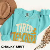 Tired Teachers Coffee Club Comfort Colors Sweatshirt, Funny Teacher Coffee Shirt, Educator Gift, Teacher Life Pullover