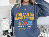 You Can Do Hard Things Teacher Sweatshirt, Motivational School Graphic Crewneck, Positive Classroom Gift for Educators