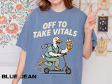 Funny Off To Take Vitals Comfort Colors Shirt, Duck Healthcare Worker Tee, Medical Humor Graphic T Shirt, Clinic Staff Gift