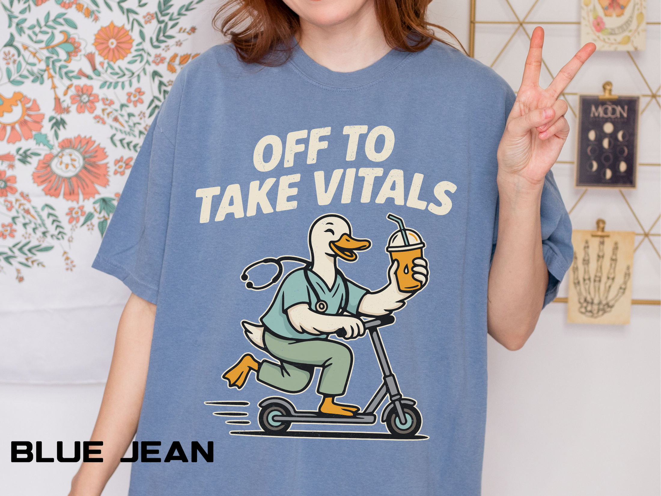 Funny Off To Take Vitals Comfort Colors Shirt, Duck Healthcare Worker Tee, Medical Humor Graphic T Shirt, Clinic Staff Gift