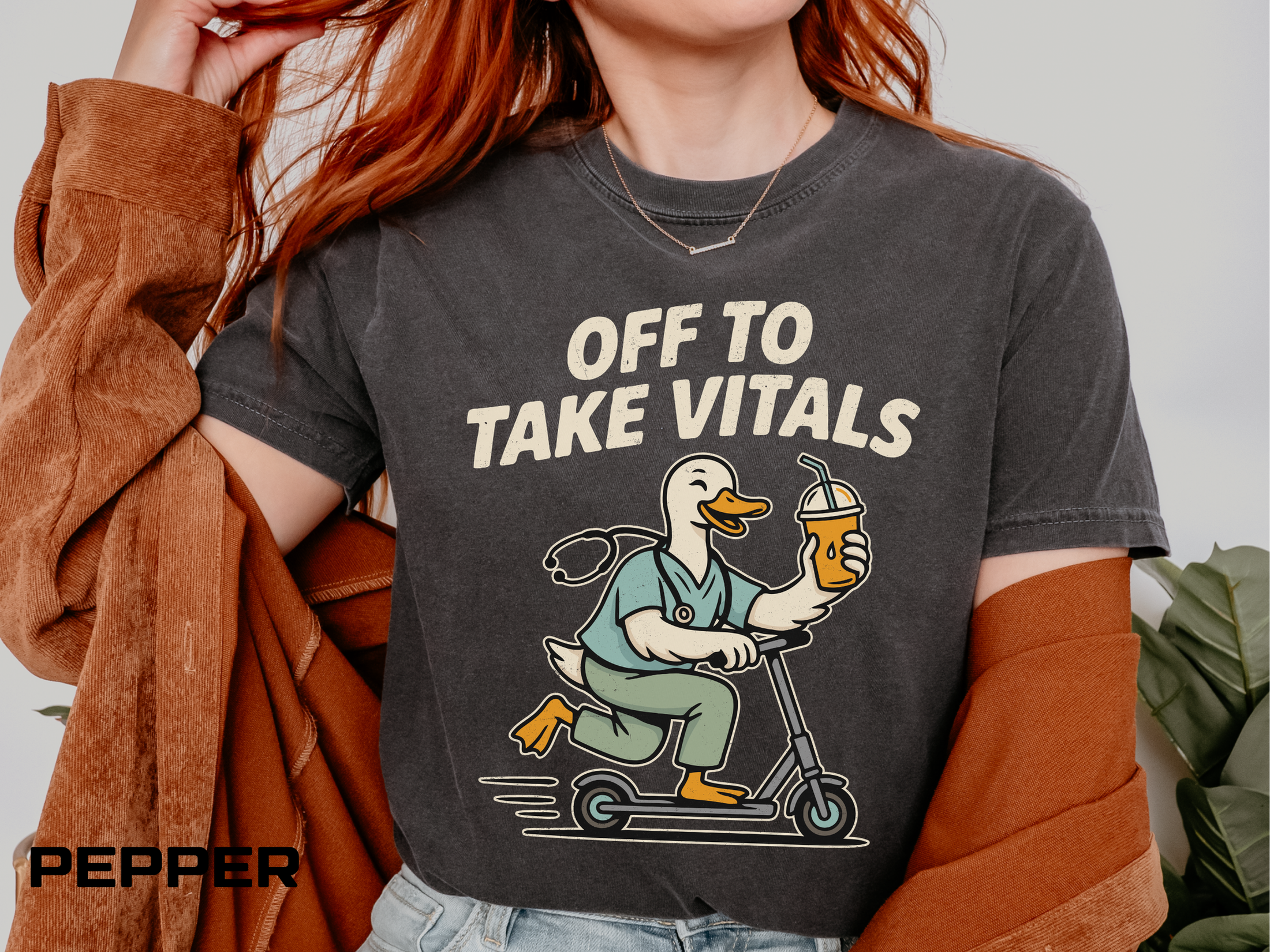 Funny Off To Take Vitals Comfort Colors Shirt, Duck Healthcare Worker Tee, Medical Humor Graphic T Shirt, Clinic Staff Gift