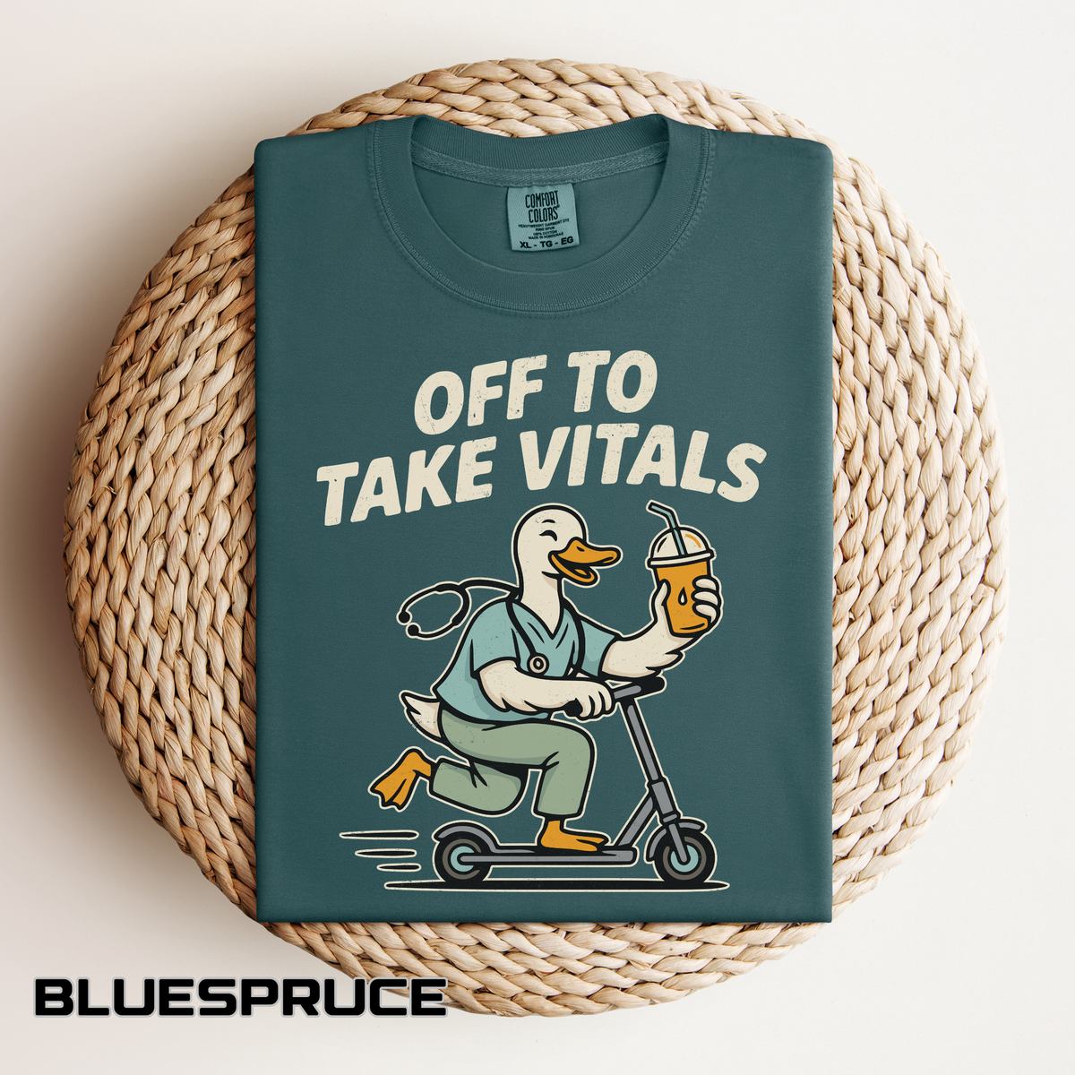 Funny Off To Take Vitals Comfort Colors Shirt, Duck Healthcare Worker Tee, Medical Humor Graphic T Shirt, Clinic Staff Gift