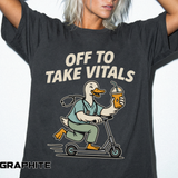 Funny Off To Take Vitals Comfort Colors Shirt, Duck Healthcare Worker Tee, Medical Humor Graphic T Shirt, Clinic Staff Gift