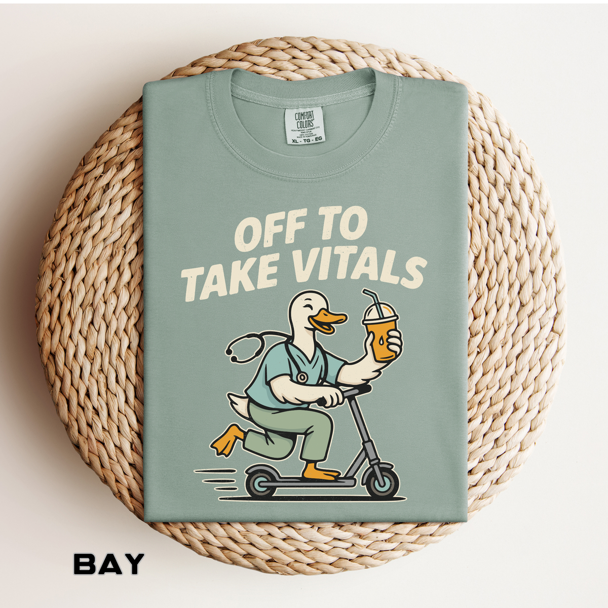 Funny Off To Take Vitals Comfort Colors Shirt, Duck Healthcare Worker Tee, Medical Humor Graphic T Shirt, Clinic Staff Gift