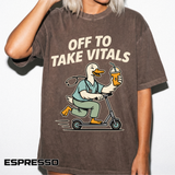 Funny Off To Take Vitals Comfort Colors Shirt, Duck Healthcare Worker Tee, Medical Humor Graphic T Shirt, Clinic Staff Gift