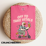 Funny Off To Take Vitals Comfort Colors Shirt, Duck Healthcare Worker Tee, Medical Humor Graphic T Shirt, Clinic Staff Gift