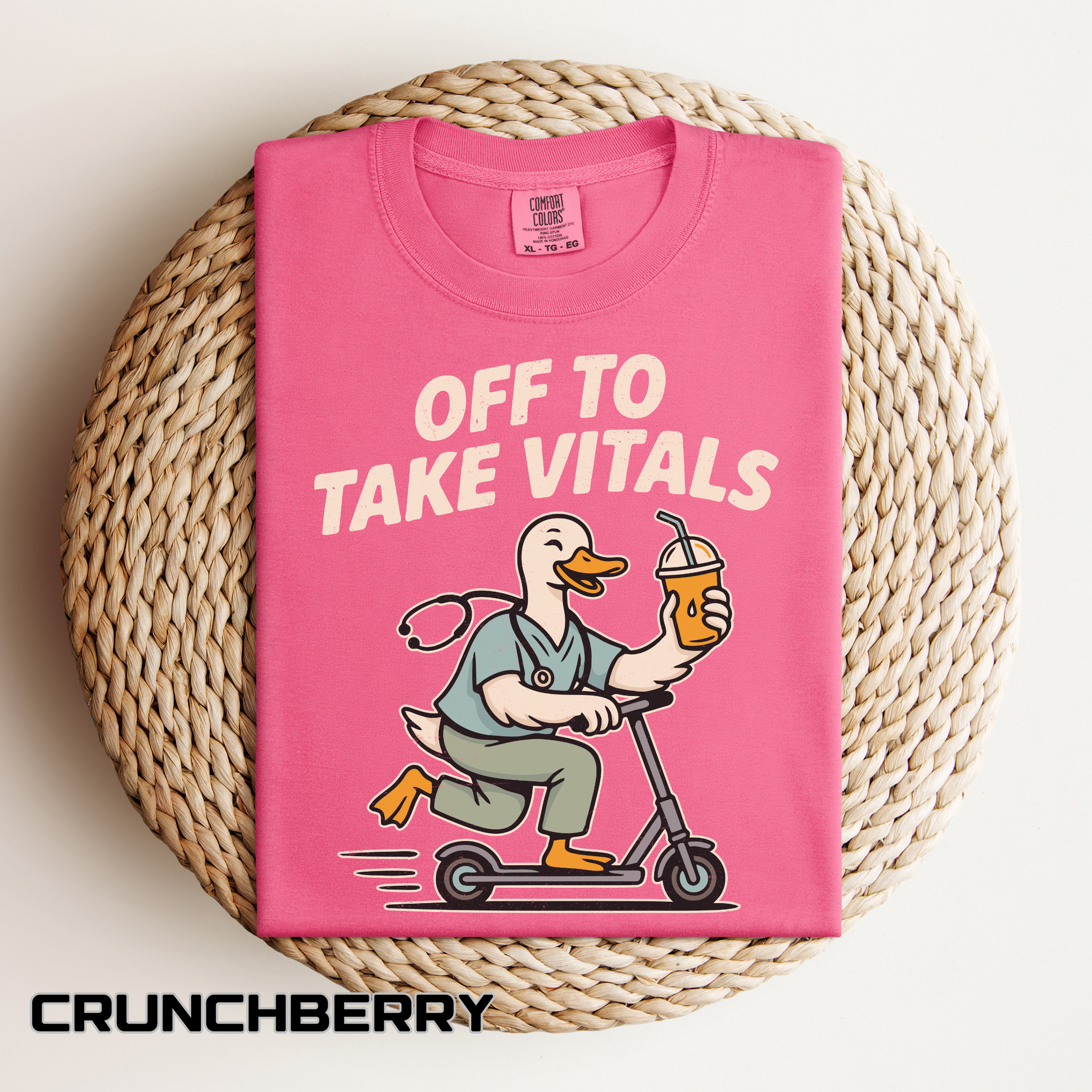 Funny Off To Take Vitals Comfort Colors Shirt, Duck Healthcare Worker Tee, Medical Humor Graphic T Shirt, Clinic Staff Gift
