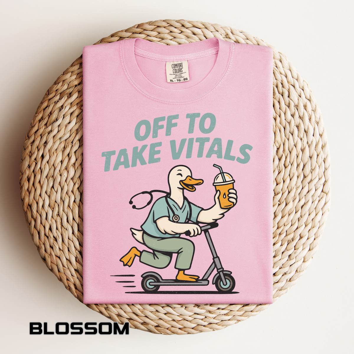 Funny Off To Take Vitals Comfort Colors Shirt, Duck Healthcare Worker Tee, Medical Humor Graphic T Shirt, Clinic Staff Gift