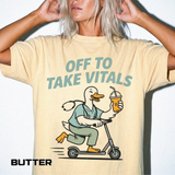 Funny Off To Take Vitals Comfort Colors Shirt, Duck Healthcare Worker Tee, Medical Humor Graphic T Shirt, Clinic Staff Gift
