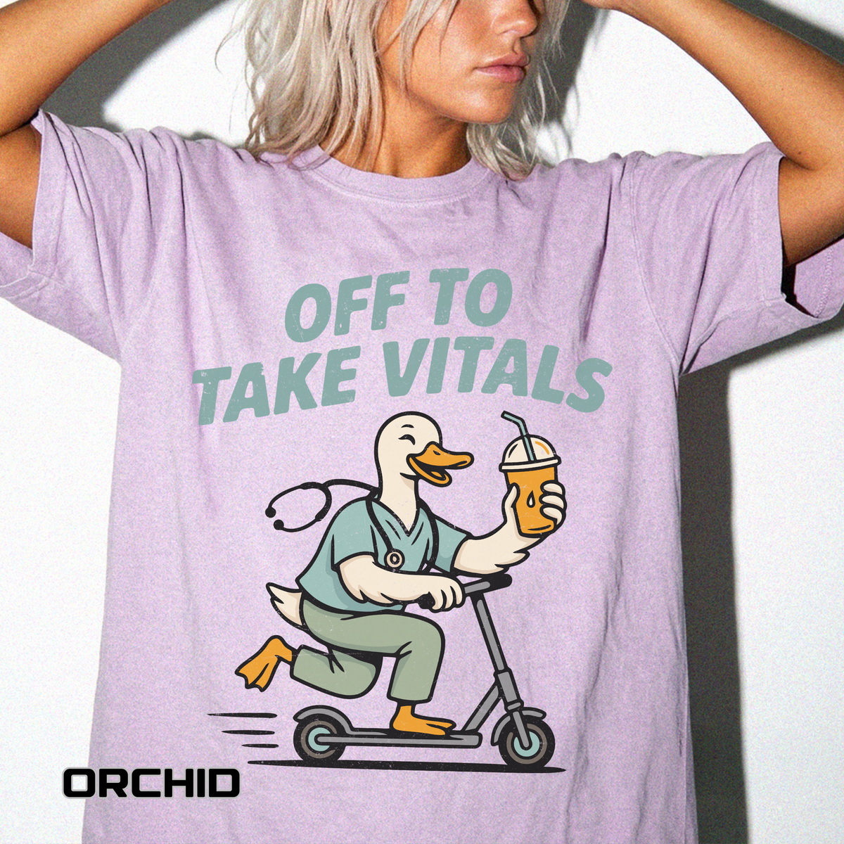 Funny Off To Take Vitals Comfort Colors Shirt, Duck Healthcare Worker Tee, Medical Humor Graphic T Shirt, Clinic Staff Gift