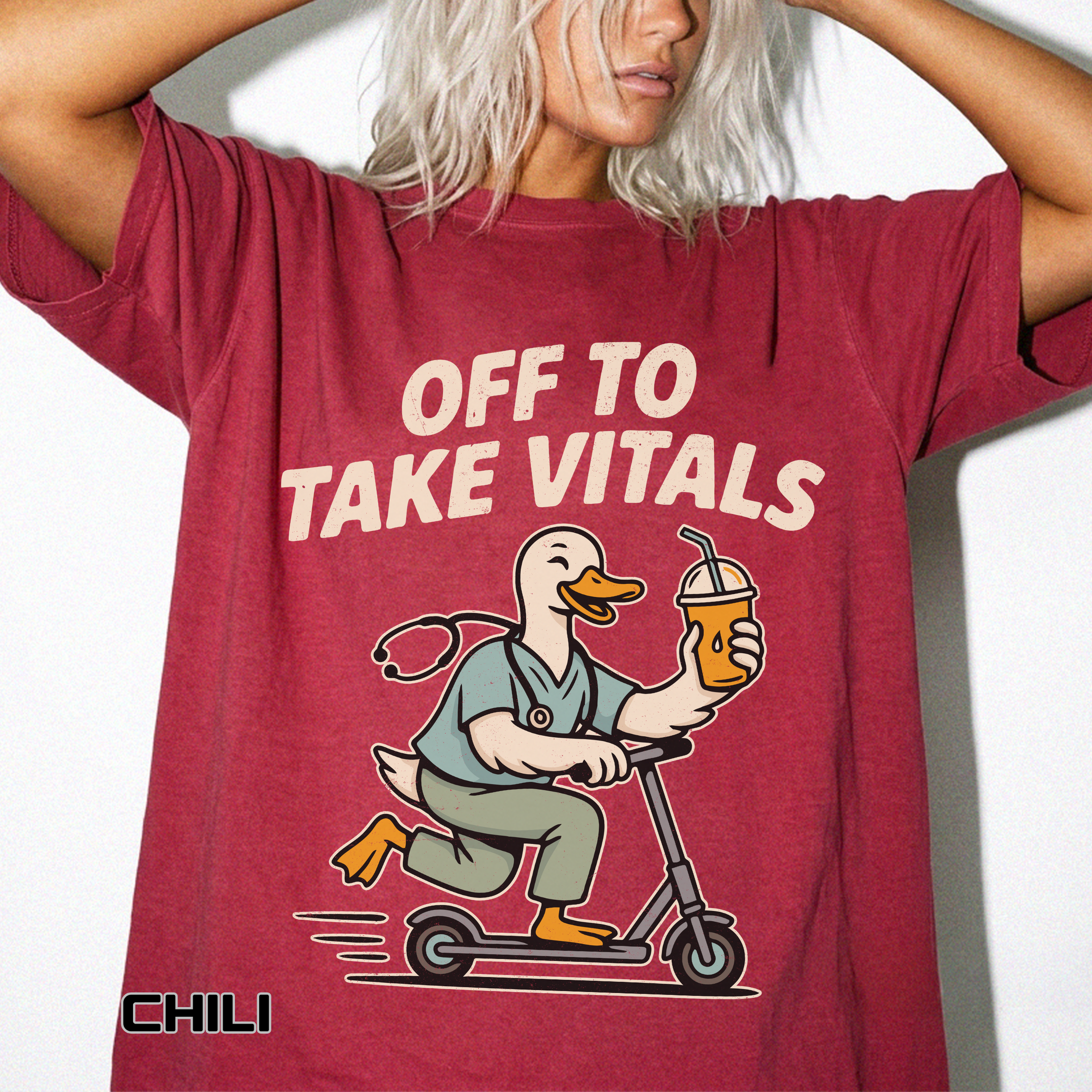 Funny Off To Take Vitals Comfort Colors Shirt, Duck Healthcare Worker Tee, Medical Humor Graphic T Shirt, Clinic Staff Gift