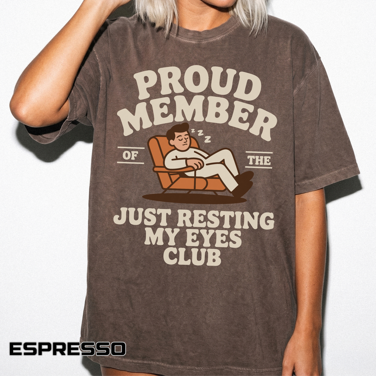 Funny Nap Lover Comfort Colors Shirt, Just Resting My Eyes Club Tee, Tired Adult Humor Shirt, Relaxation Graphic Tee Gif