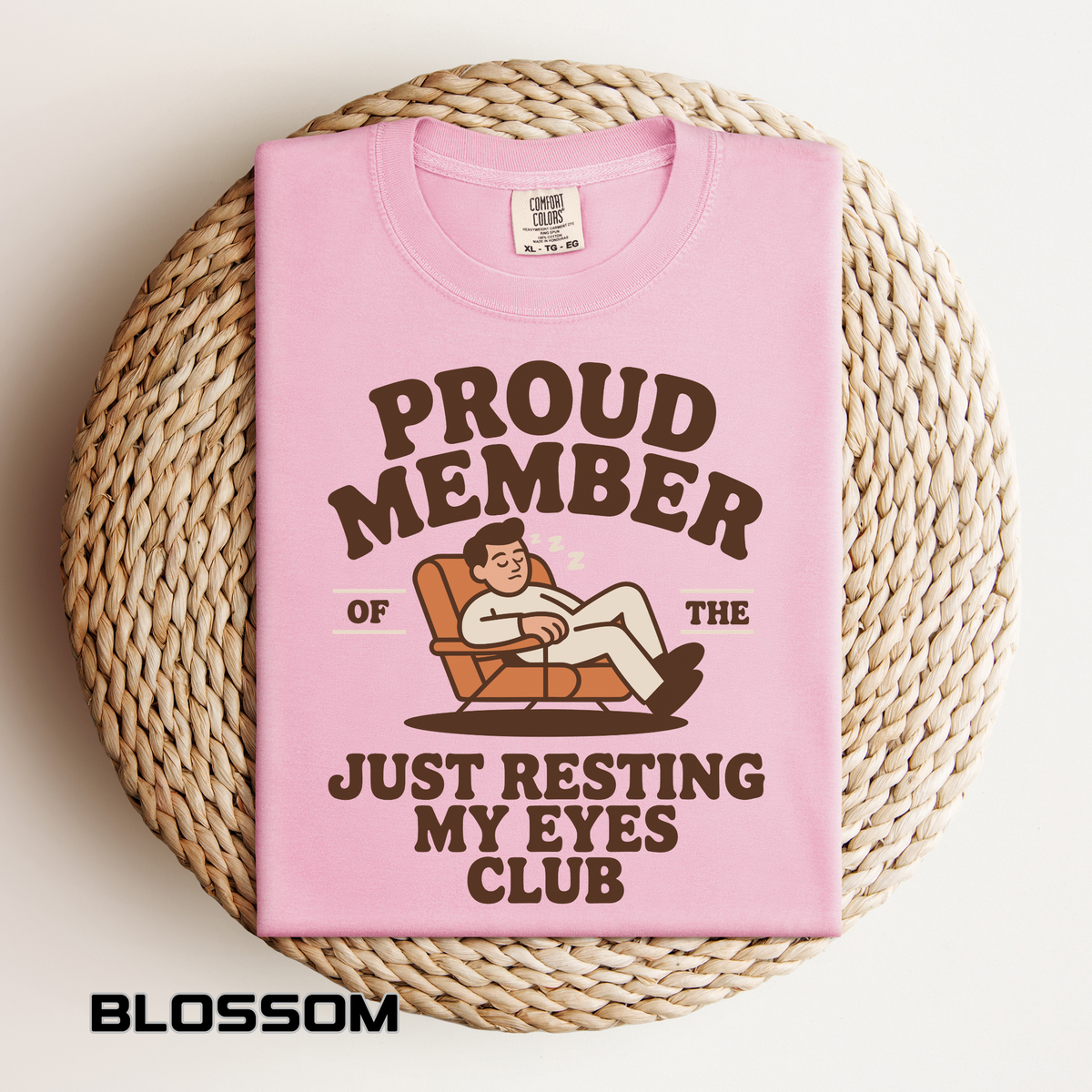 Funny Nap Lover Comfort Colors Shirt, Just Resting My Eyes Club Tee, Tired Adult Humor Shirt, Relaxation Graphic Tee Gif