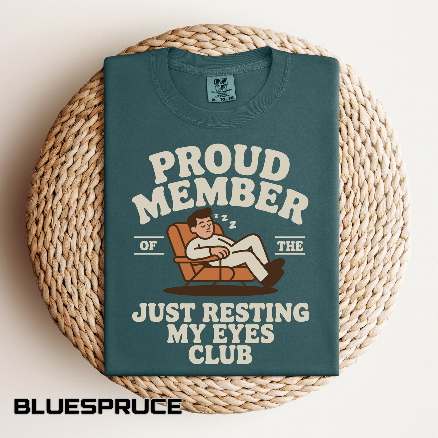 Funny Nap Lover Comfort Colors Shirt, Just Resting My Eyes Club Tee, Tired Adult Humor Shirt, Relaxation Graphic Tee Gif