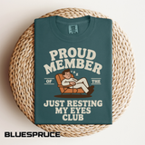 Funny Nap Lover Comfort Colors Shirt, Just Resting My Eyes Club Tee, Tired Adult Humor Shirt, Relaxation Graphic Tee Gif